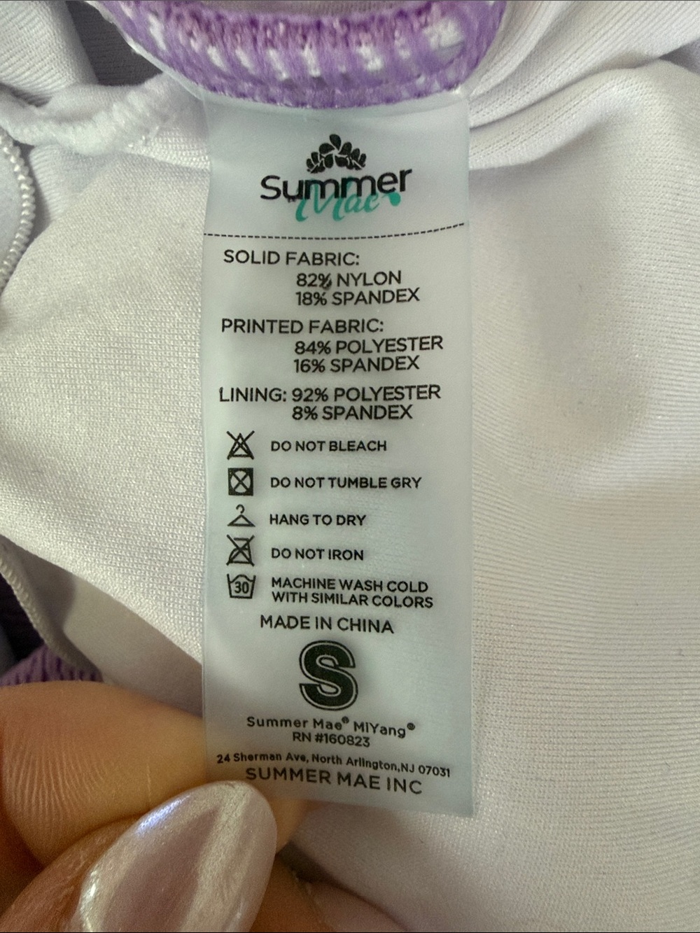 Lavender One-Shoulder Ruched Maternity Swimsuit - Picture 3 of 3